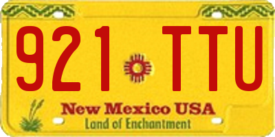 NM license plate 921TTU