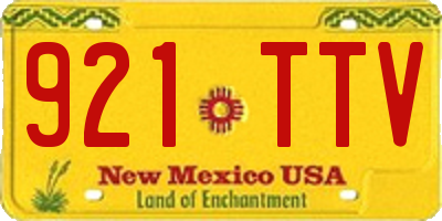 NM license plate 921TTV