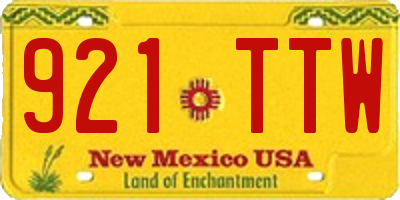 NM license plate 921TTW
