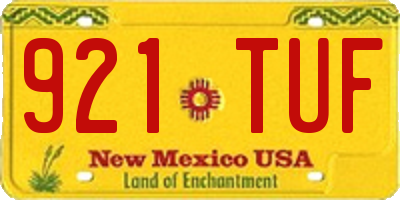 NM license plate 921TUF