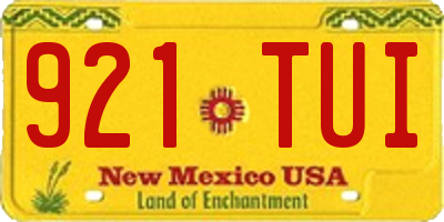 NM license plate 921TUI
