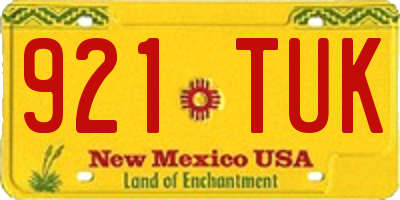 NM license plate 921TUK