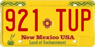 NM license plate 921TUP