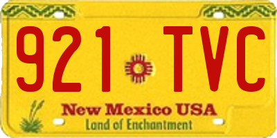 NM license plate 921TVC