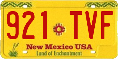 NM license plate 921TVF