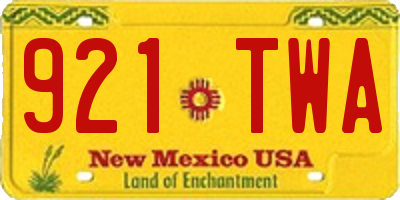 NM license plate 921TWA