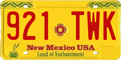 NM license plate 921TWK