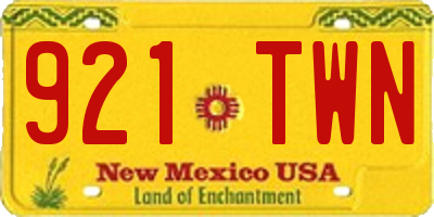 NM license plate 921TWN