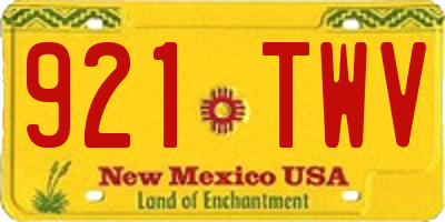 NM license plate 921TWV