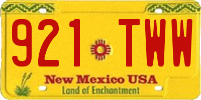 NM license plate 921TWW