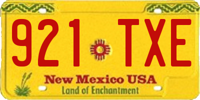 NM license plate 921TXE