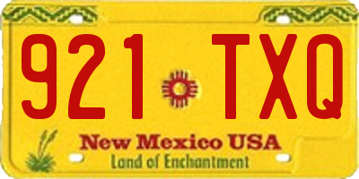 NM license plate 921TXQ