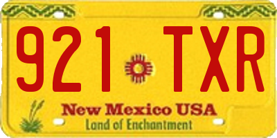 NM license plate 921TXR