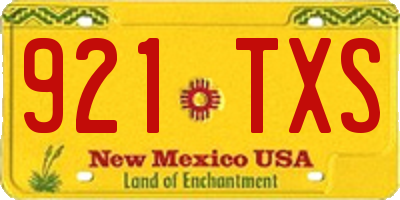NM license plate 921TXS