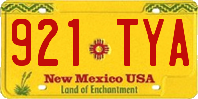 NM license plate 921TYA