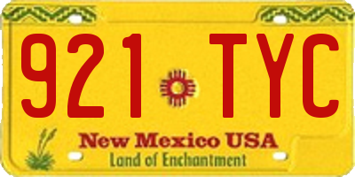 NM license plate 921TYC