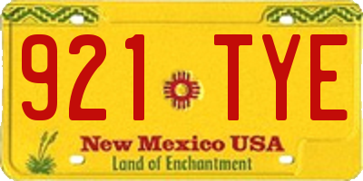NM license plate 921TYE