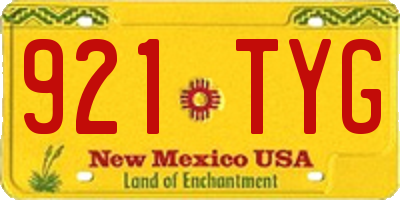 NM license plate 921TYG