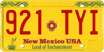 NM license plate 921TYI