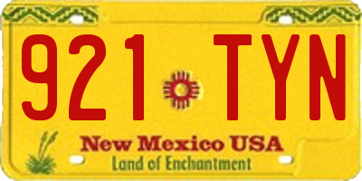 NM license plate 921TYN