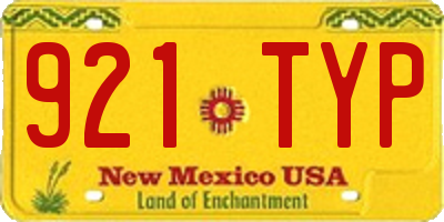 NM license plate 921TYP