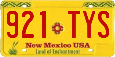 NM license plate 921TYS