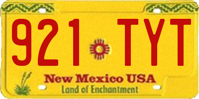 NM license plate 921TYT