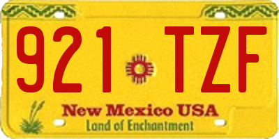 NM license plate 921TZF