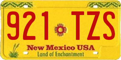 NM license plate 921TZS