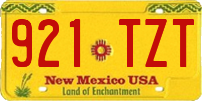 NM license plate 921TZT