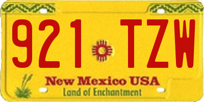 NM license plate 921TZW