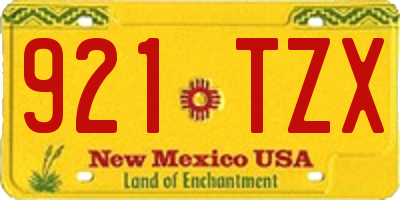 NM license plate 921TZX