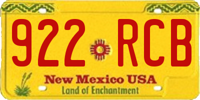 NM license plate 922RCB