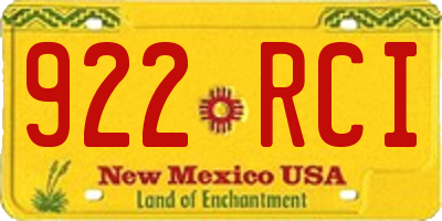 NM license plate 922RCI