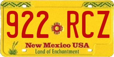 NM license plate 922RCZ