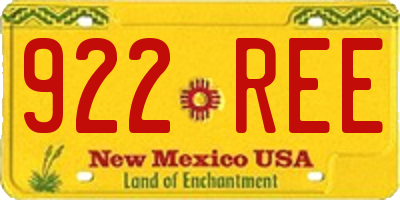 NM license plate 922REE