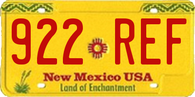 NM license plate 922REF