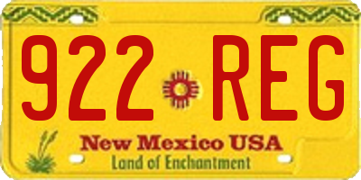 NM license plate 922REG