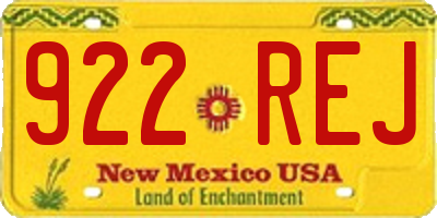 NM license plate 922REJ