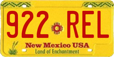 NM license plate 922REL