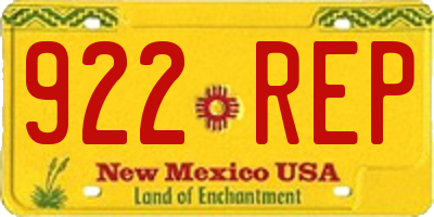 NM license plate 922REP