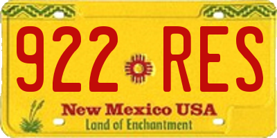 NM license plate 922RES