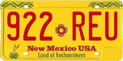 NM license plate 922REU