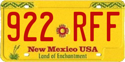 NM license plate 922RFF