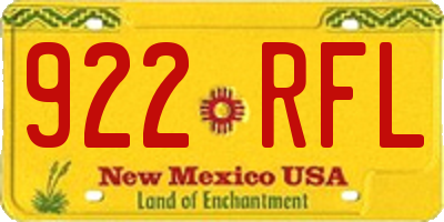 NM license plate 922RFL