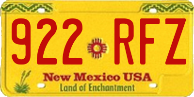 NM license plate 922RFZ