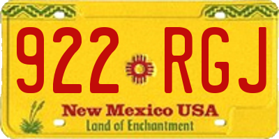 NM license plate 922RGJ