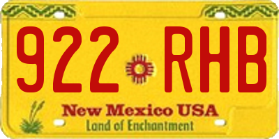NM license plate 922RHB