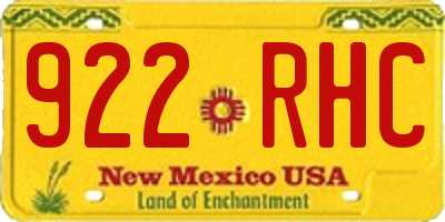 NM license plate 922RHC