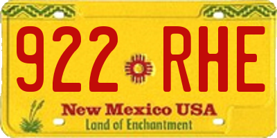 NM license plate 922RHE